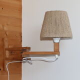 Wooden stem wall lamp