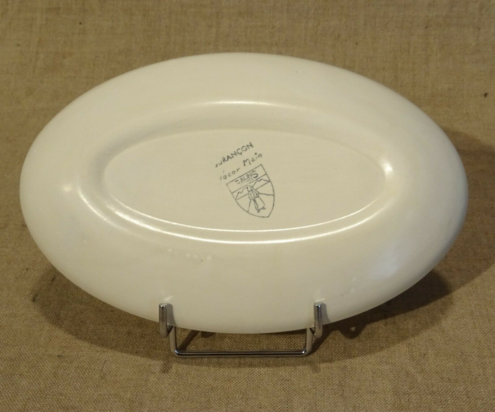 Ravier earthenware Salins décor Jurançon painted vintage hand