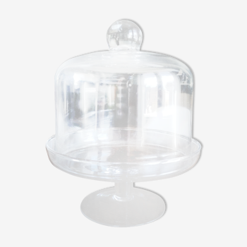 Cloche en verre sur pied bas