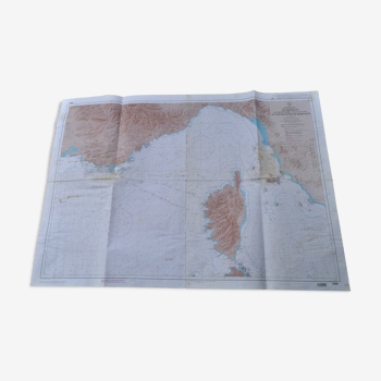 Carte marine de Marseille à l'ile d'elbe et aux bouches de bonifacio