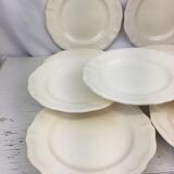 8 flat plates, color Ivory made in france Digoin Sarreguemines