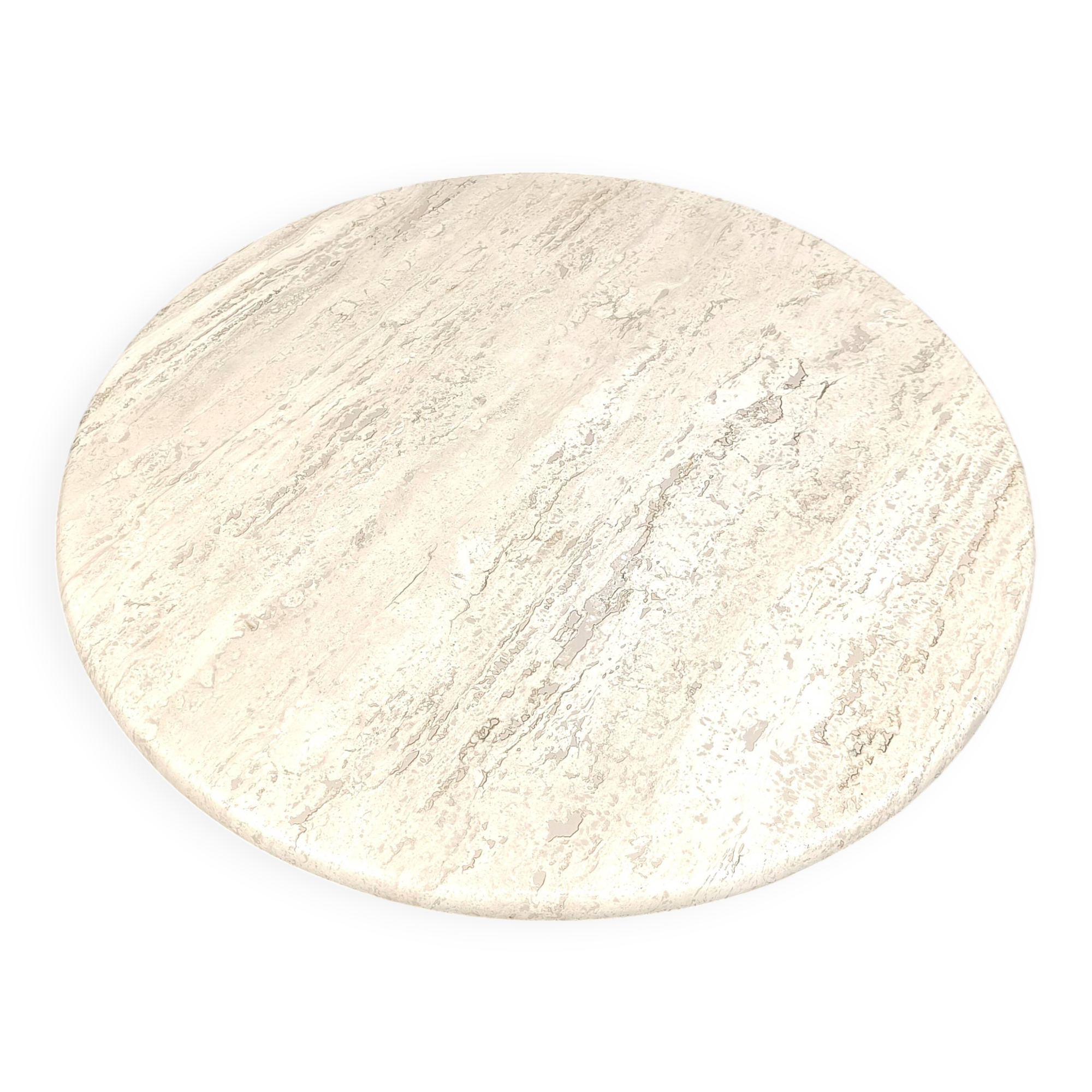 Round travertine coffee table, 1970s