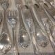 7 forks, 7 fish knives, silver-plated metal, Christofle Marly.