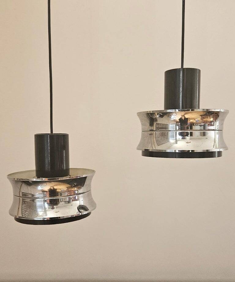 Pair of Midcentury Pendants in style of Jo Hammerborg, Denmark, 1970s