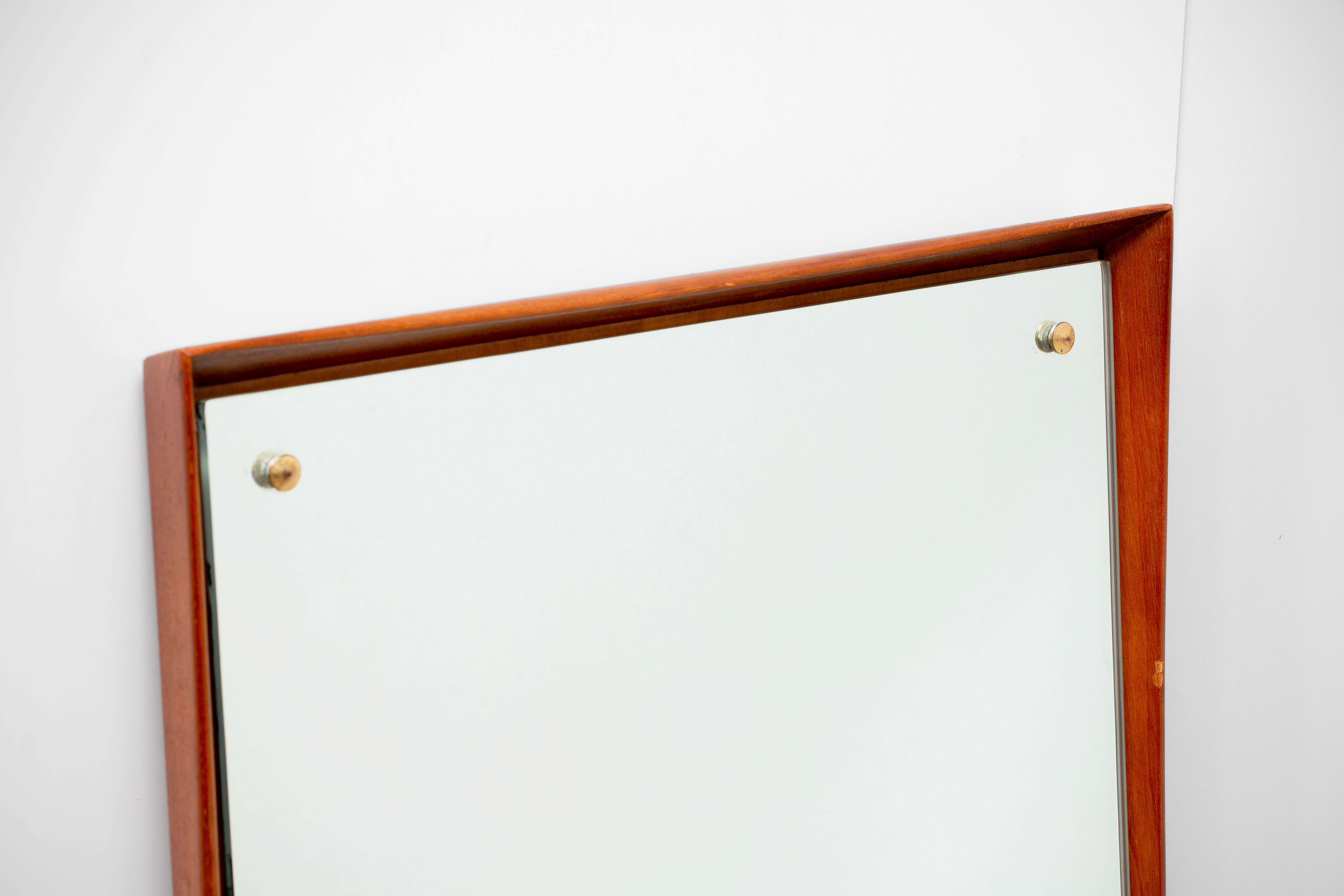 Vintage Scandinavian mirror in teak H 128 cm