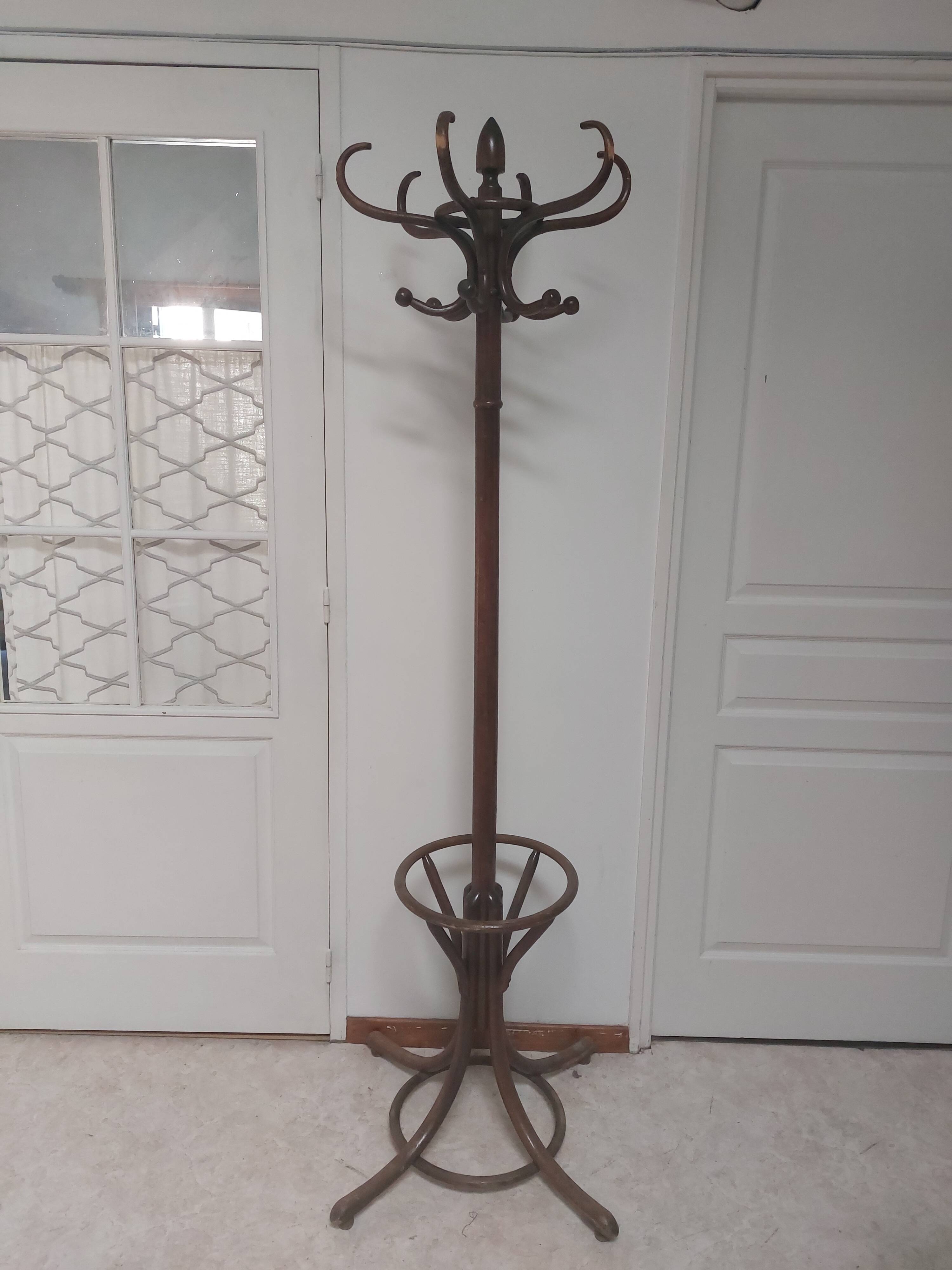Porte-manteaux Perroquet en bois tourné