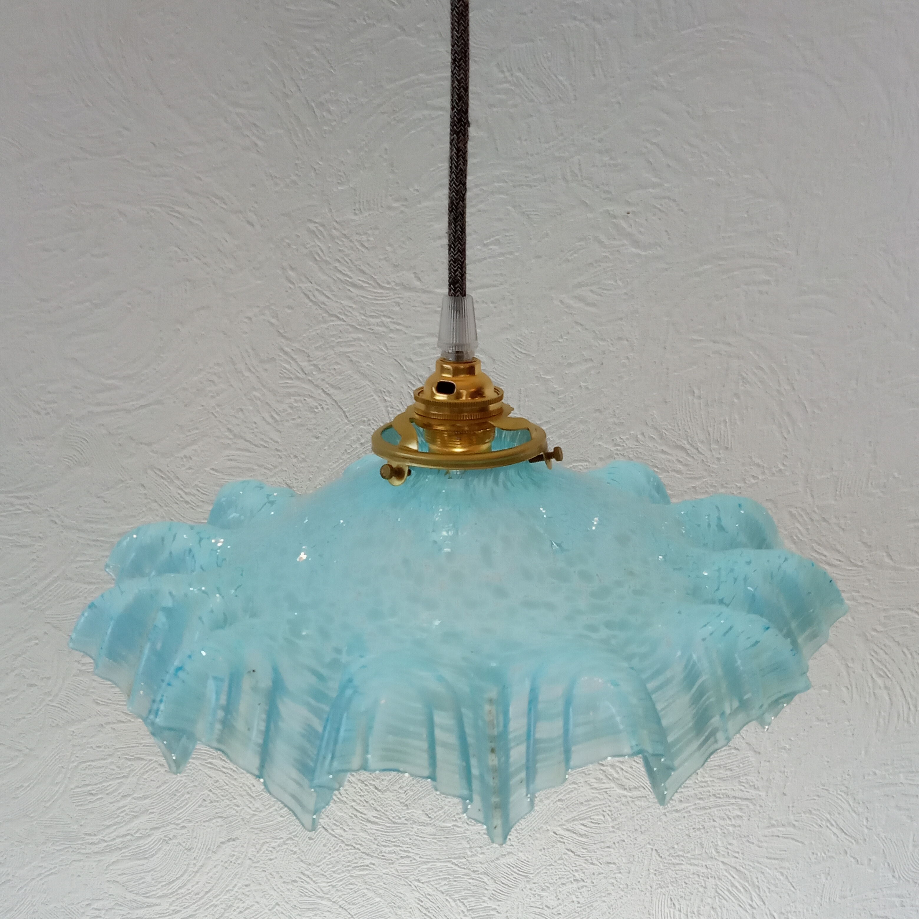 Blue opaline hanging reelectrified