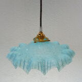 Suspension en opaline bleue reelectrifié