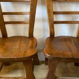 4 brutalist chairs in solid oak