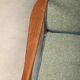 Pair of Mid-Century Italian Armchairs in stained Beech and Green Cushions