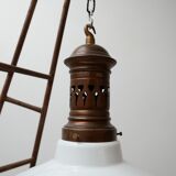 Suspension opaline verre pendentif lumière