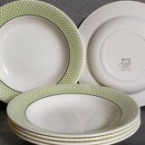 Six earthenware plates of SALINS service "ISERAN" 50s