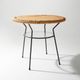 Table basse avec plateau rond en rotin, années 1950