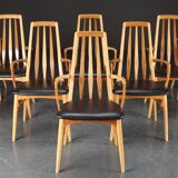 Series of 8 Scandinavian design armchairs 1960s