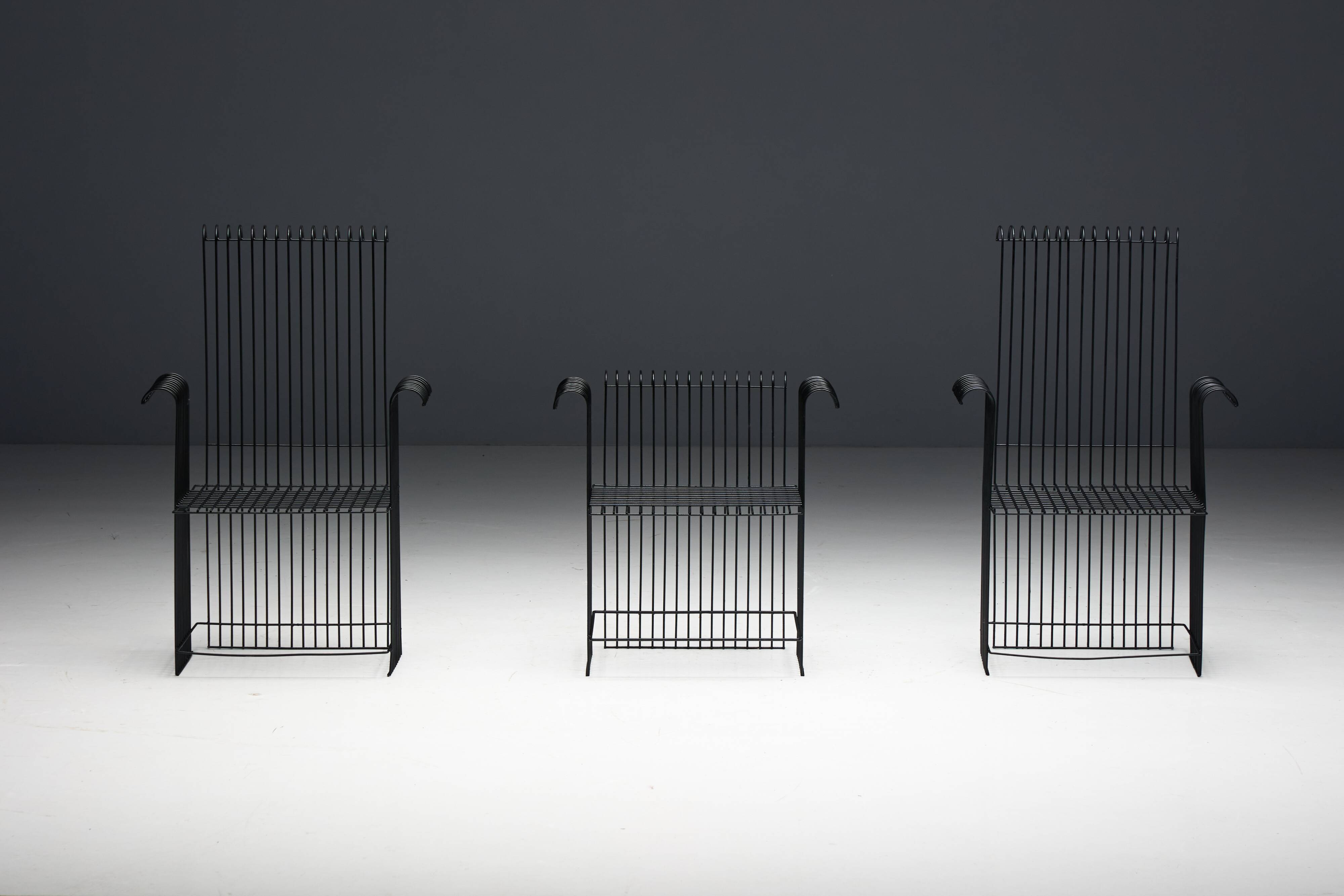 Metal Wire Modernist Garden Set, France, 1970s