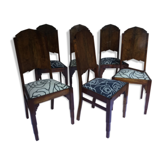 Lot de six chaises en acajou