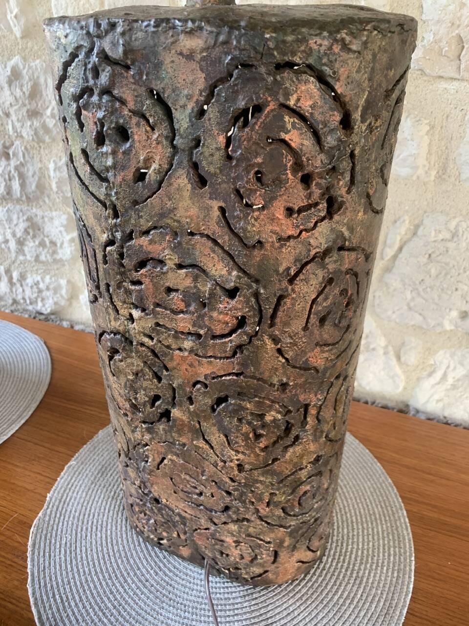 Pair of Brutalist table lamps by Irv Bramberg, 1960s