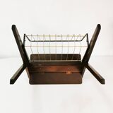 Modernist side table with newspaper rack, Ilse Mobel, Germany, 1960s.