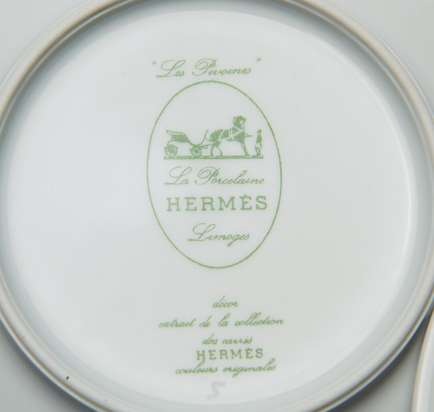 6 dessert plates Hermès Peonies 16 cm