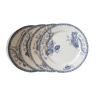 Set of 4 dessert plates U&C Sarreguemines Model Royat