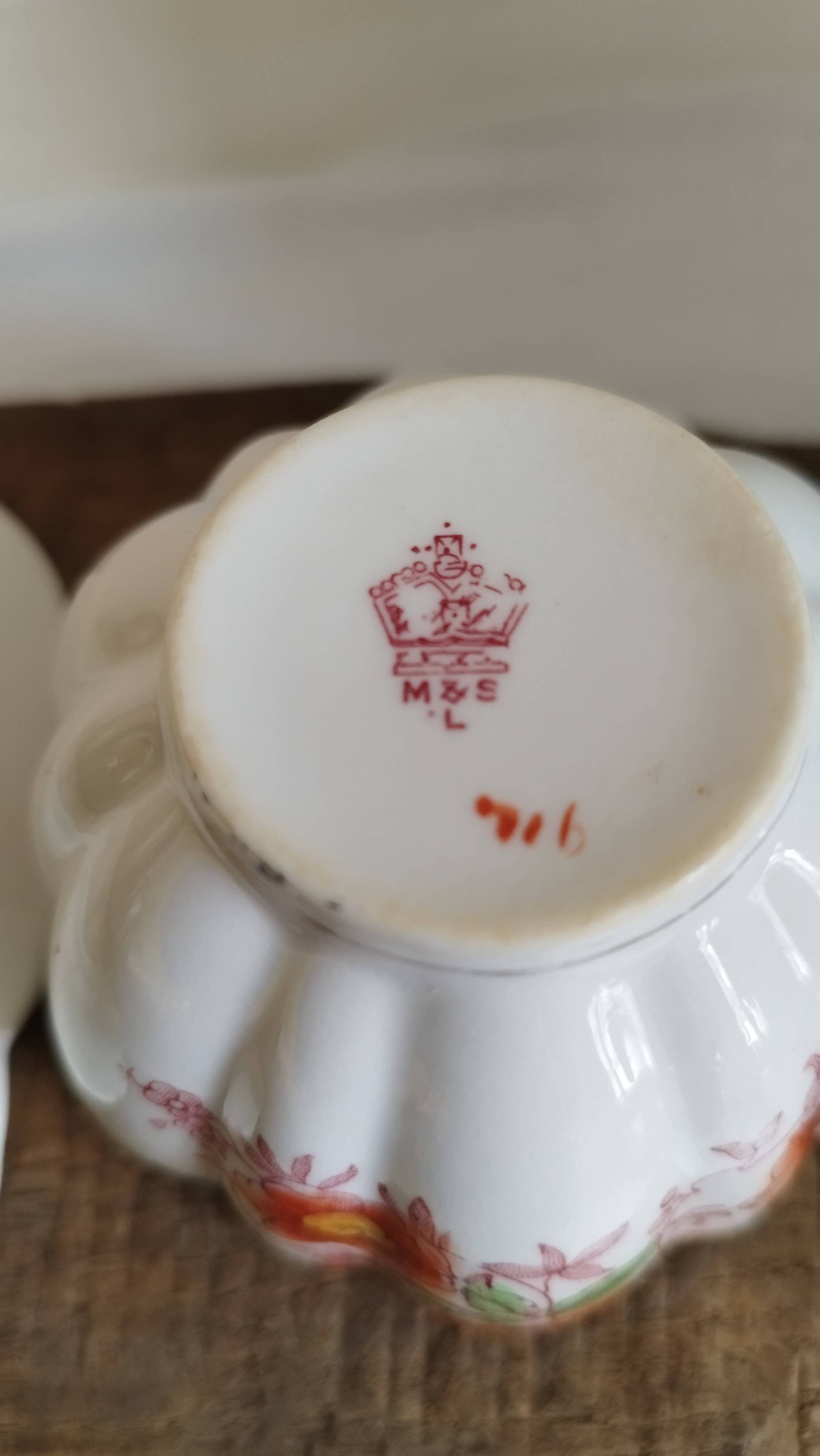 English porcelain cup and saucer