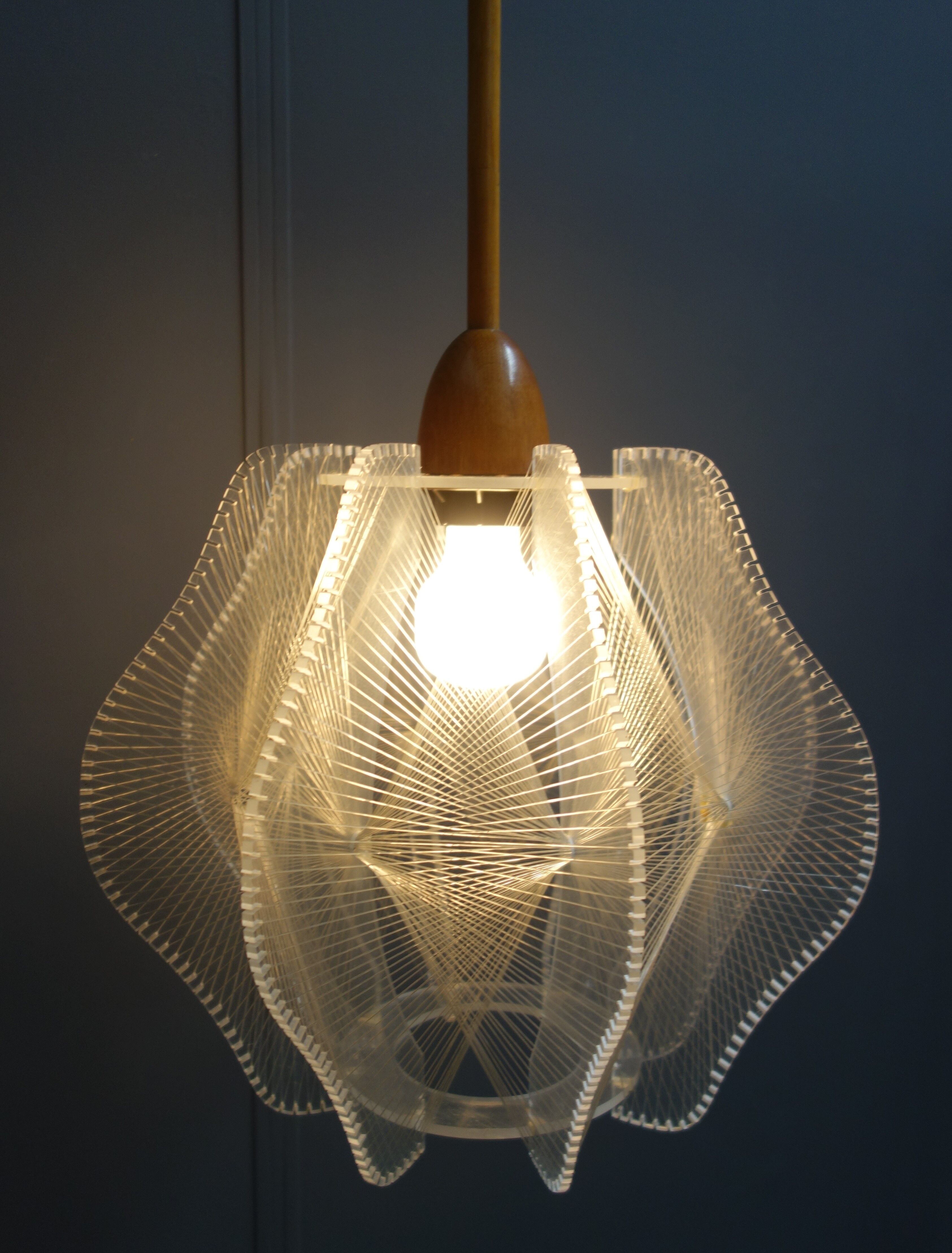 Pendant Lamp by Paul Secon for Sompex Mid Century, space age