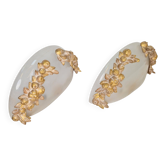 Vintage Bowl Wall Lamps in Goldleaf Murano Glass, Italy, 1970s, Set of 2