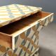 Antique Umbertino chest of drawers in walnut and fir, 4 drawers, 19th century.
