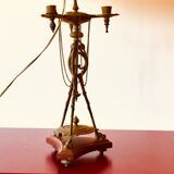 Large lamp mounted on old candlestick