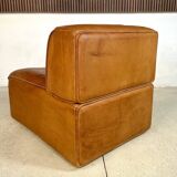 Brutalist Style DS-15 Leather Lounge Chair from De Sede, Switzerland 1970s