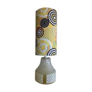 Lampe à poser vintage tissu bohème jaune
