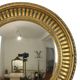 Large Round Wooden Butler Mirror Convex Mirror Witch's Eye Gold