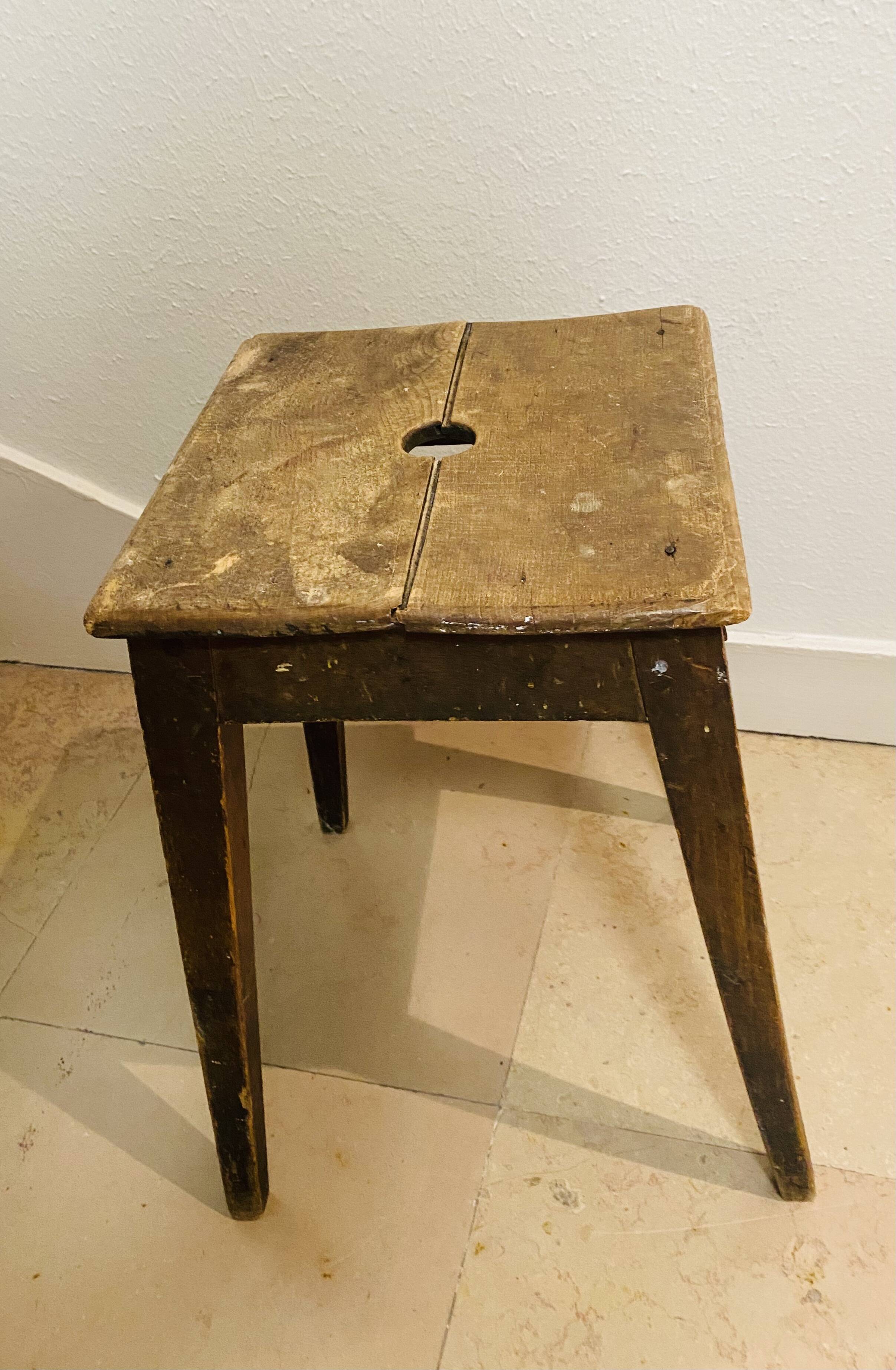Old antique wooden stool