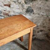 Old French oak console – Long and narrow farmhouse table 241 cm – Vichy hospital workshop from the 1950s