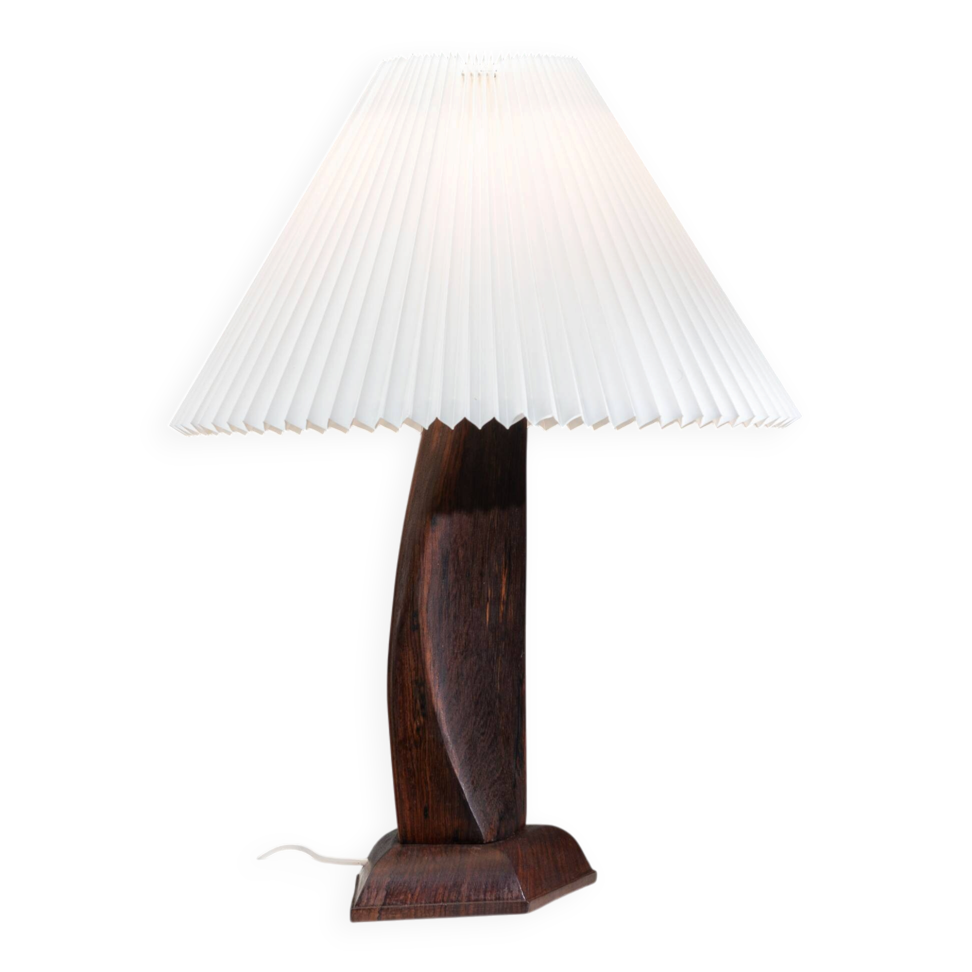 Large mid-century solid rosewood table lamp