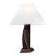 Large mid-century solid rosewood table lamp