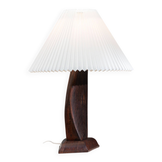 Large mid-century solid rosewood table lamp