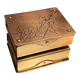 German compartmentalized stamp box early twentieth GHG Gesch holly leaf