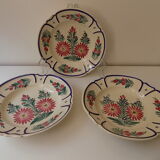 3 signed HB floral hollow plates