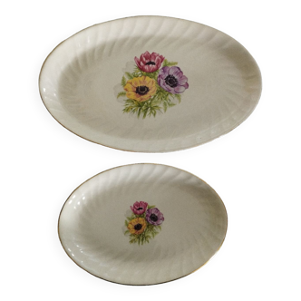 Lot de 2 plats en porcelaine de Vitriam