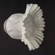 Vintage French decorative lampshade in opaque white with frilled border.
