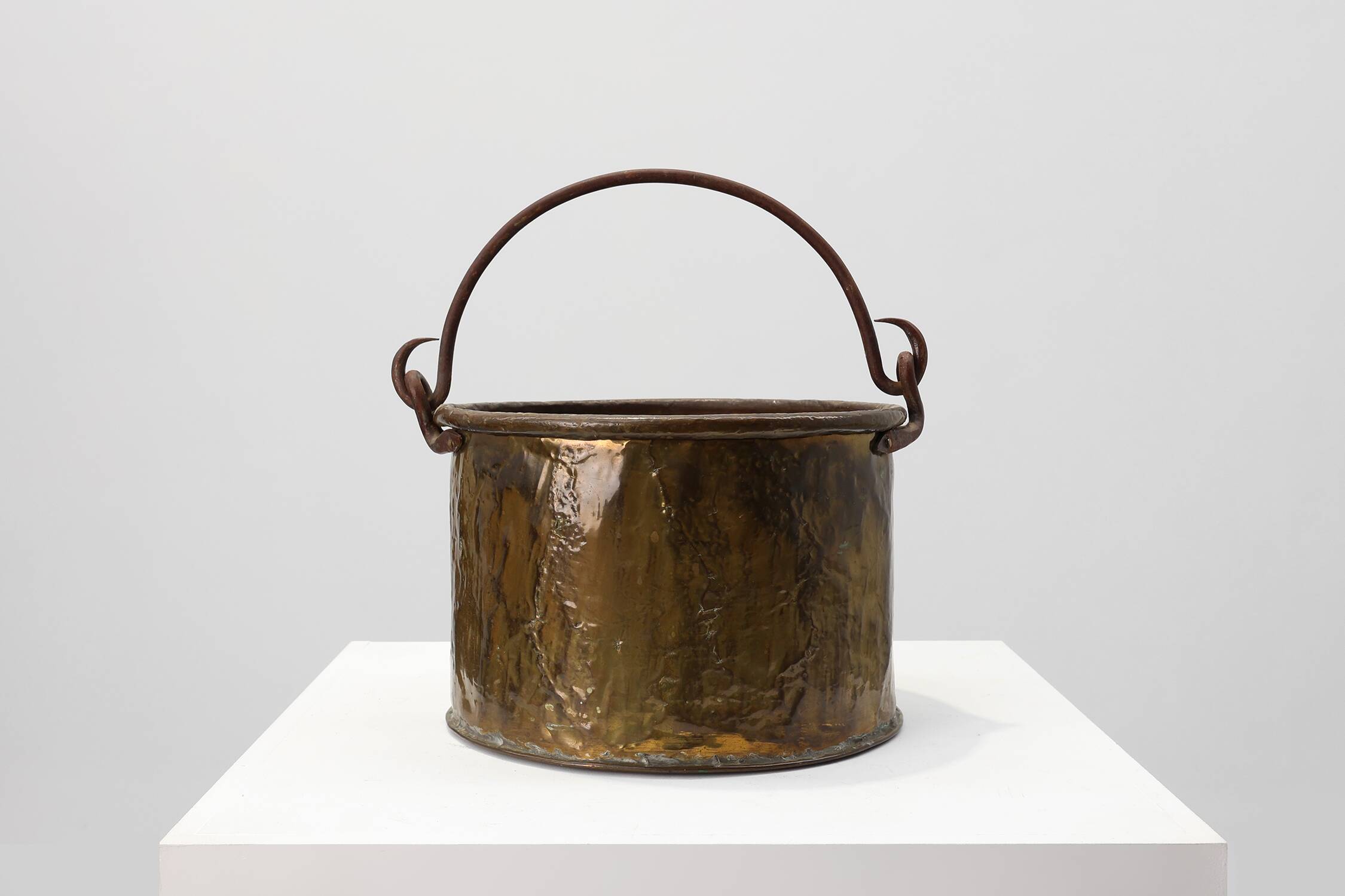 Antique French Provincial Copper Kettle, 19th Century