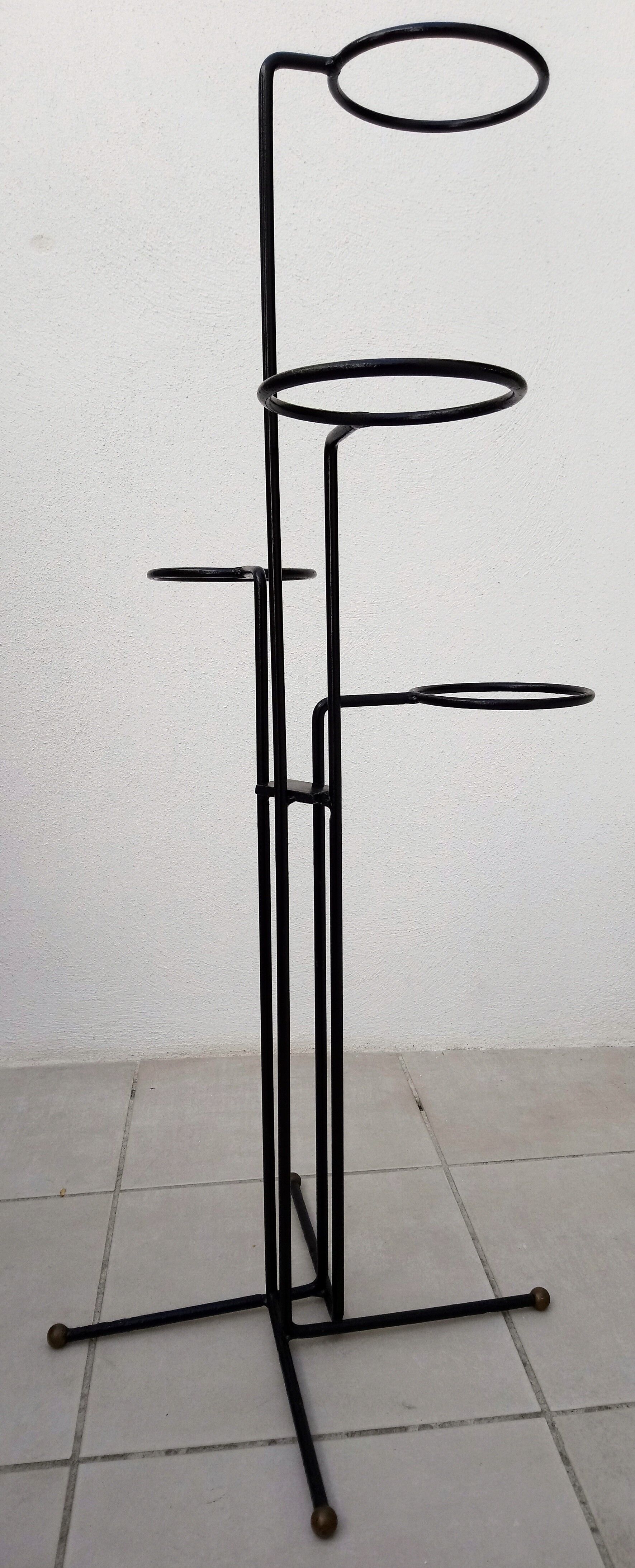 Black iron plant rack 50s