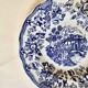 Set of five English deep plates, made of ironstone ceramic, romantic scene.