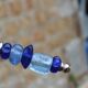 Vintage carving set knife and fork – handles made of blue glass beads