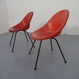 Set of French Fiberglass Side Chairs, 1960s