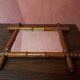 Old bamboo style wooden mirror vintage decoration
