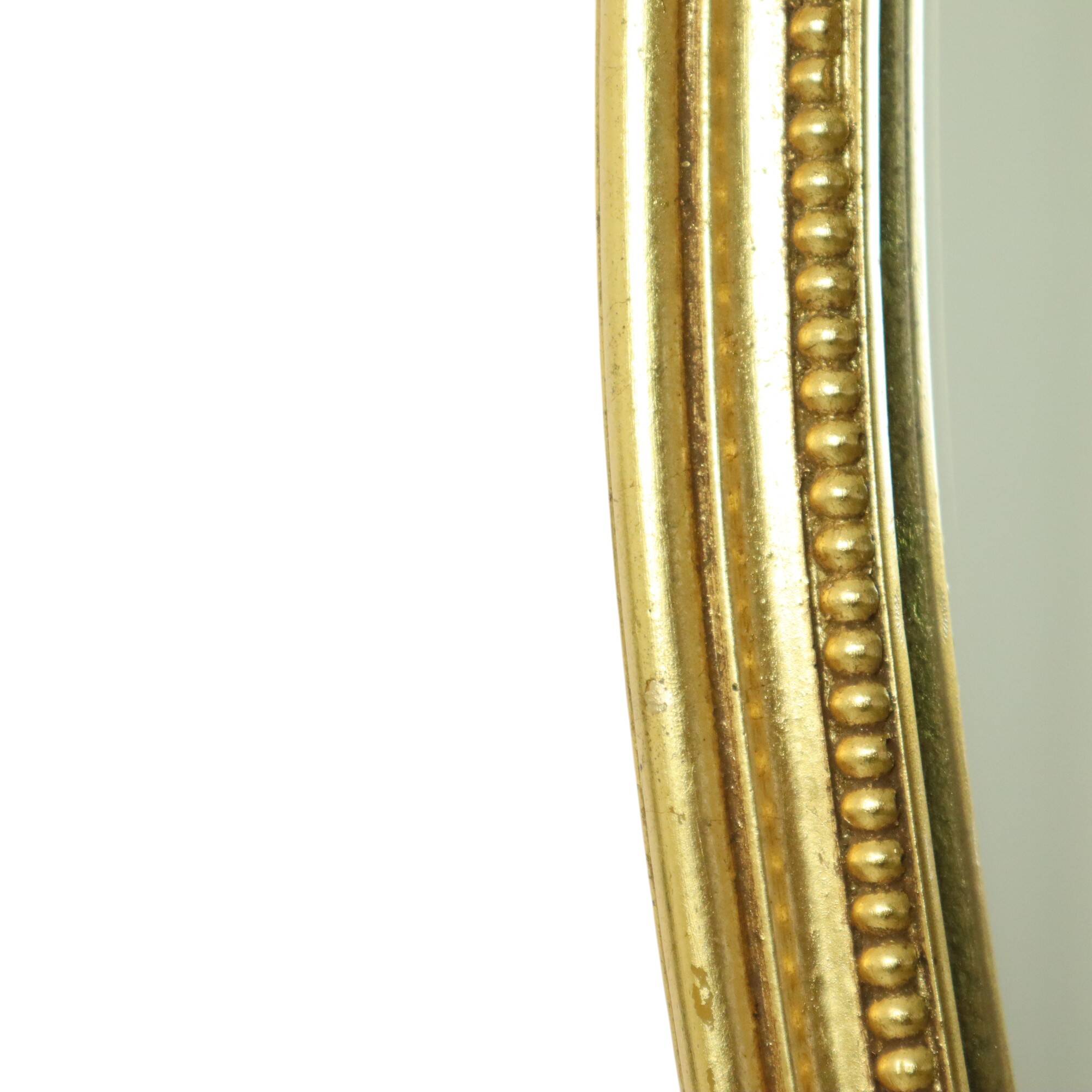 Large Oval Gold Mirror Hollywood Regency Style 70cm