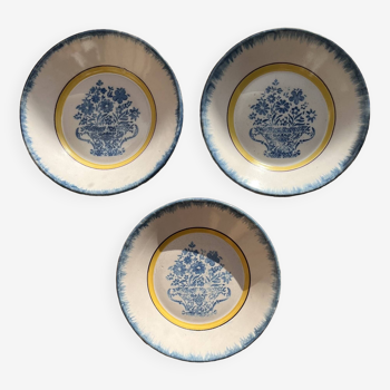 3 soup plates 19th century