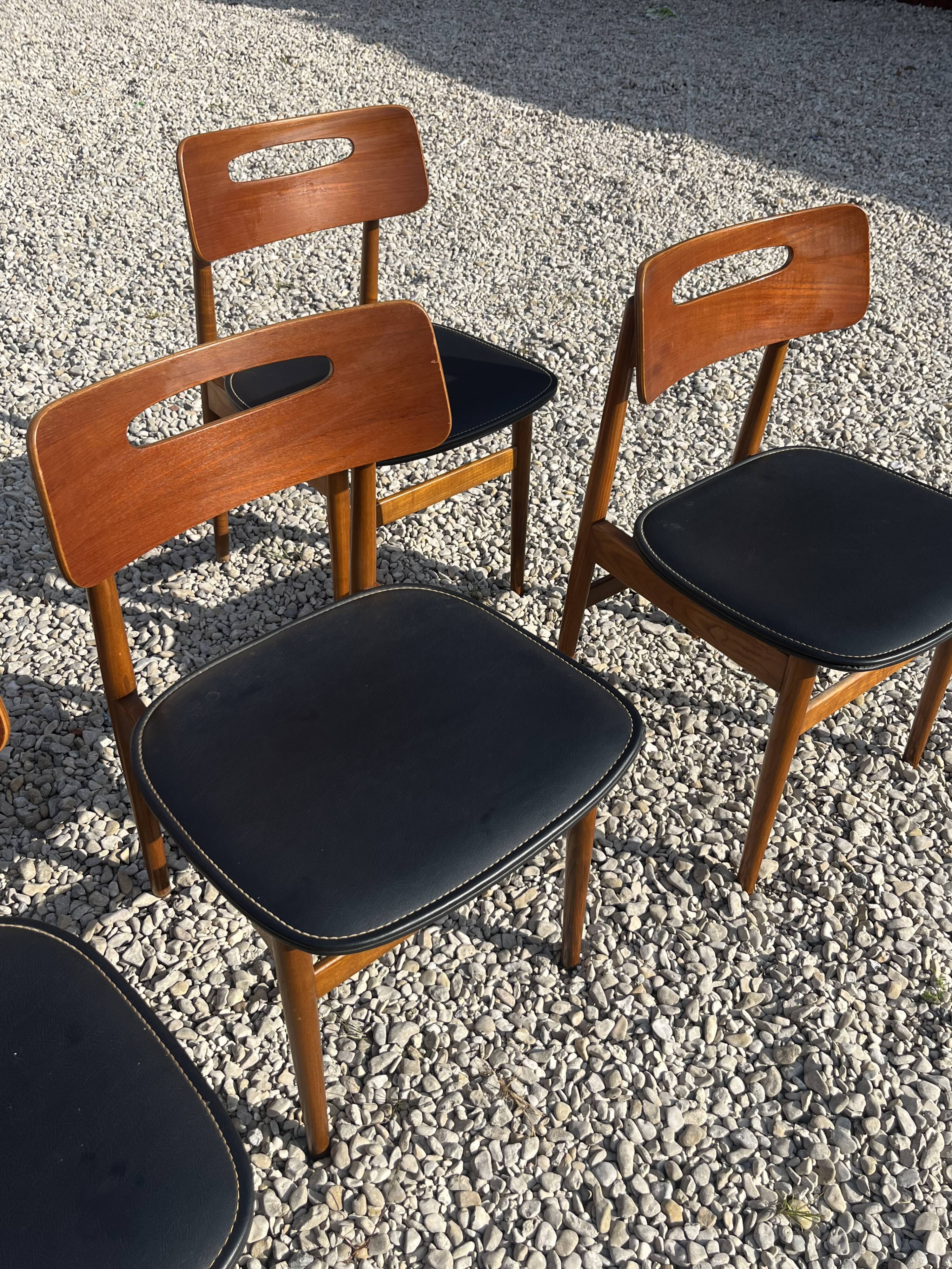 Set de 6 chaises scandinave en teck